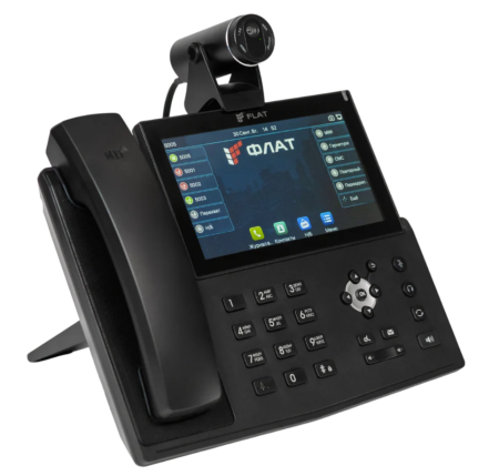 ФЛАТ-ПРО Flat-Phone A10Р/RU, ip-телефон (20 SIP-аккаунтов, 2 порта 10/100/1000BASE-T (RJ-45), ЖК-цветной сенсорный дисплей 7” с подсветкой, разрешение 1024x600Pix, PoE, адаптер питания в комплекте, РЕЕСТР)